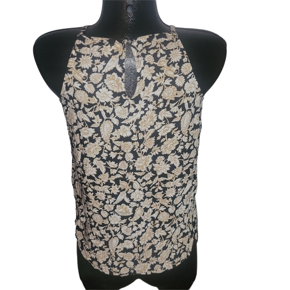 Old Navy Floral Print Black and Cream Tank Top S - Picture 5 of 6